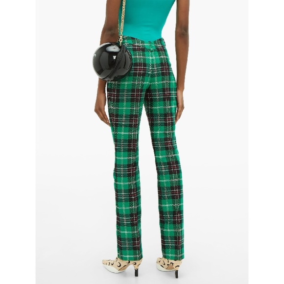 Marine Serre V-rise Green Tartan Tailored Trousers - Picture 9 of 10